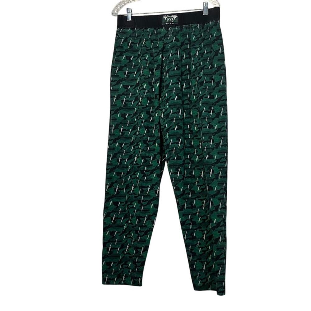 Vintage New York Jets Lighting Print Green Parachute Lounge Pants Size XL